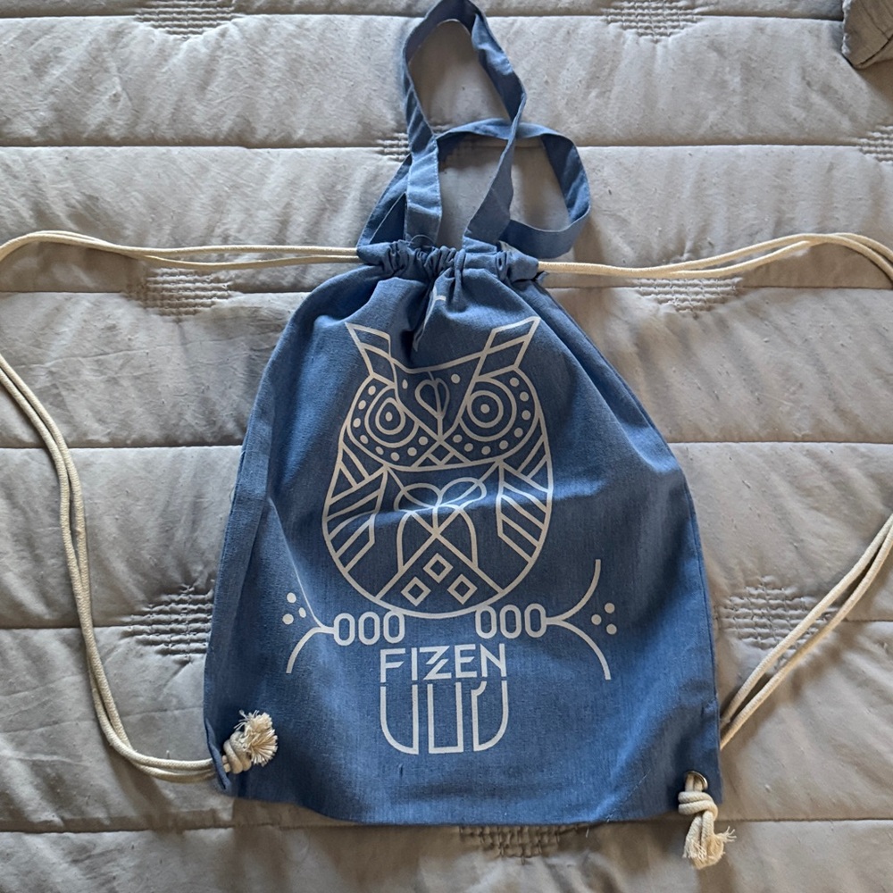 Reusable Owl Print Drawstring Bag - Picture 4 of 9